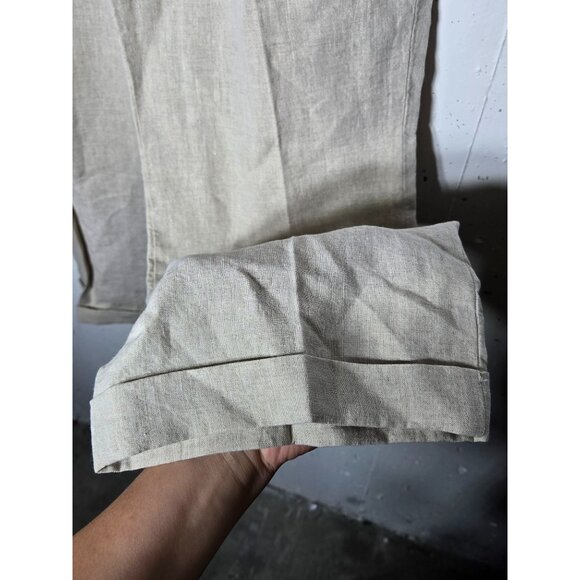 Lands End Womens 100% Linen Pants Size 12 Neutral Minimalist Breathable Coastal - Picture 10 of 13